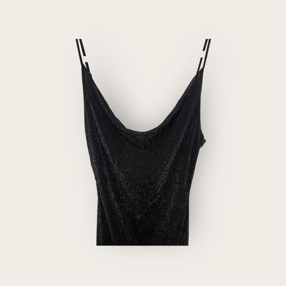 Hello Molly Bubbly As My Drink Dress Metallic Black Size 4 - Picture 6 of 8